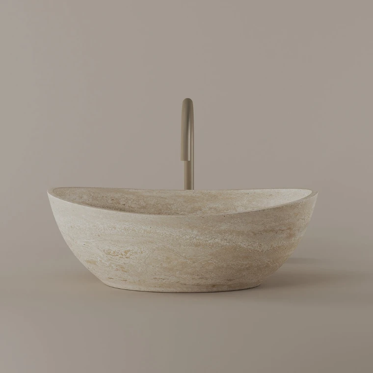 Tapered Marble Vessel Sink 21" x 14"