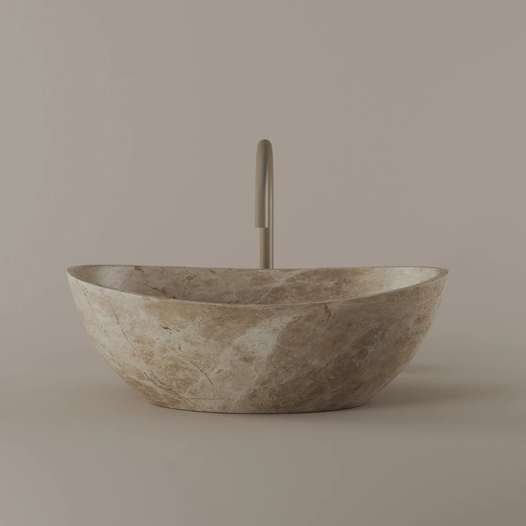 Tapered Marble Vessel Sink 21" x 14"