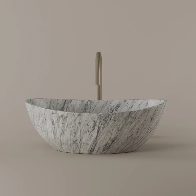 Tapered Marble Vessel Sink 21" x 14"