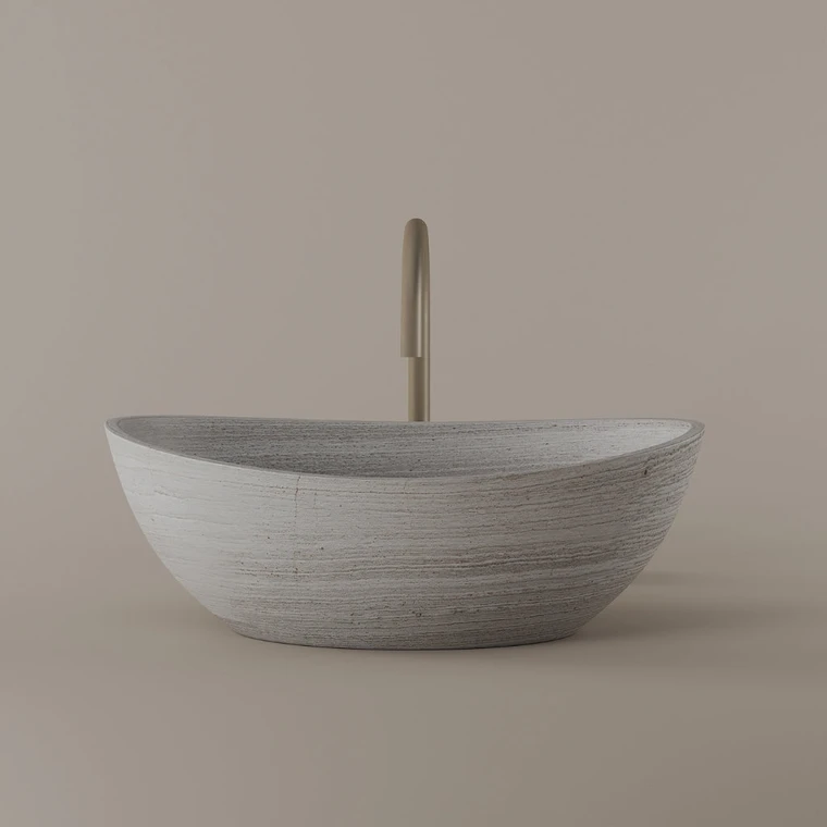 Tapered Marble Vessel Sink 21" x 14"