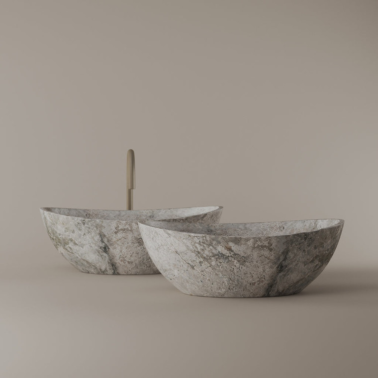 Tapered Marble Vessel Sink 21" x 14"