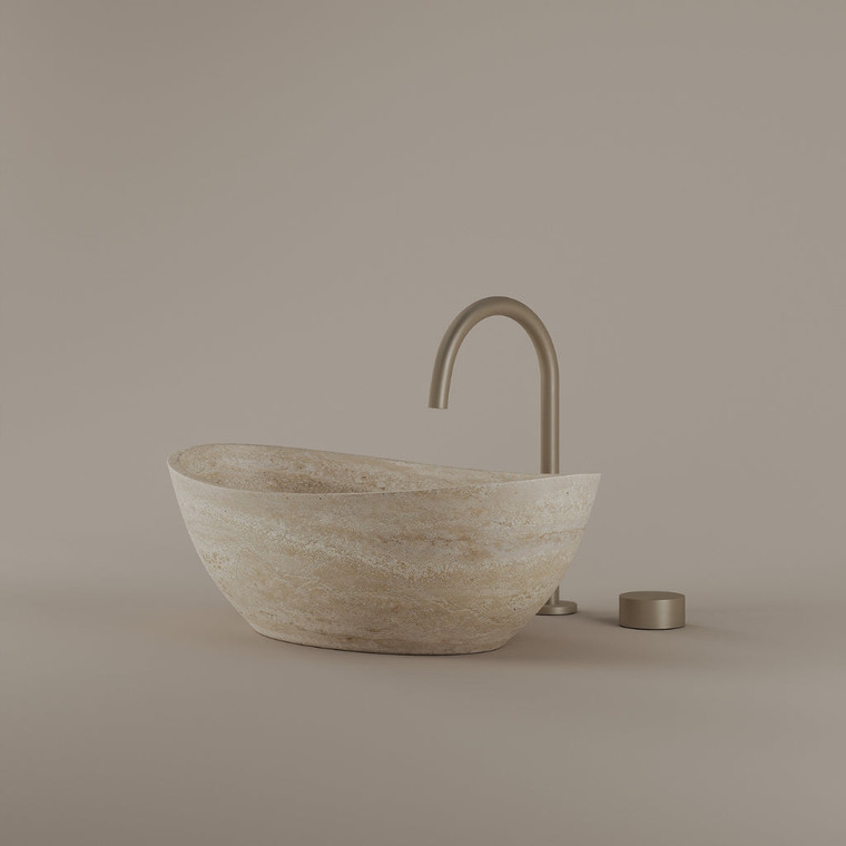 Tapered Marble Vessel Sink 21" x 14"