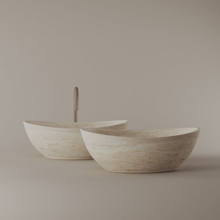 Tapered Marble Vessel Sink 21" x 14"