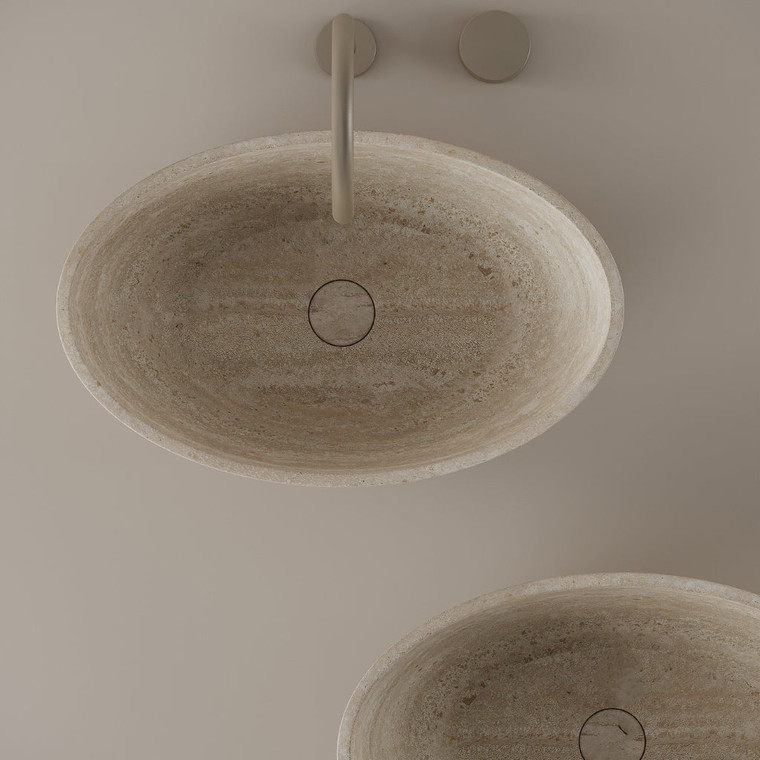 Tapered Marble Vessel Sink 21" x 14"