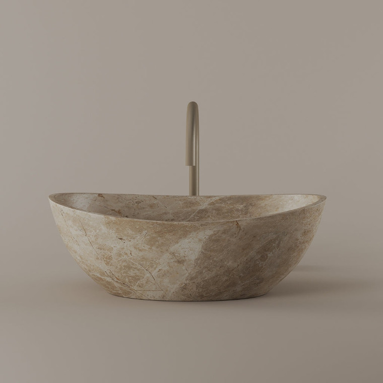 Tapered Marble Vessel Sink 21" x 14"