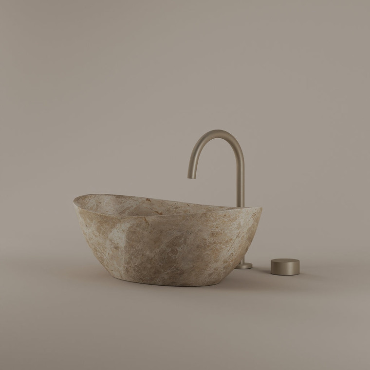 Tapered Marble Vessel Sink 21" x 14"