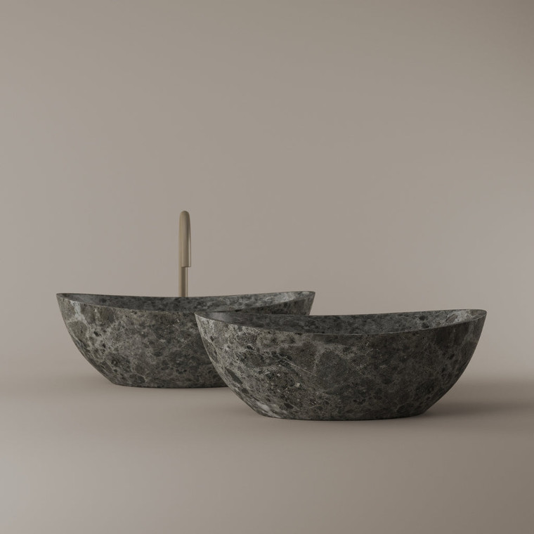 Tapered Marble Vessel Sink 21" x 14"
