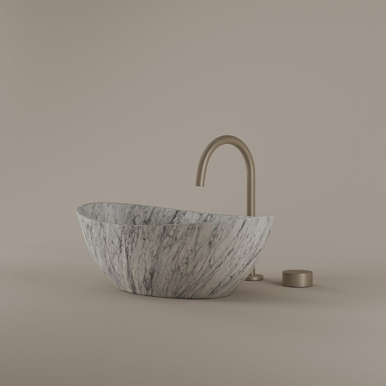 Tapered Marble Vessel Sink 21" x 14"