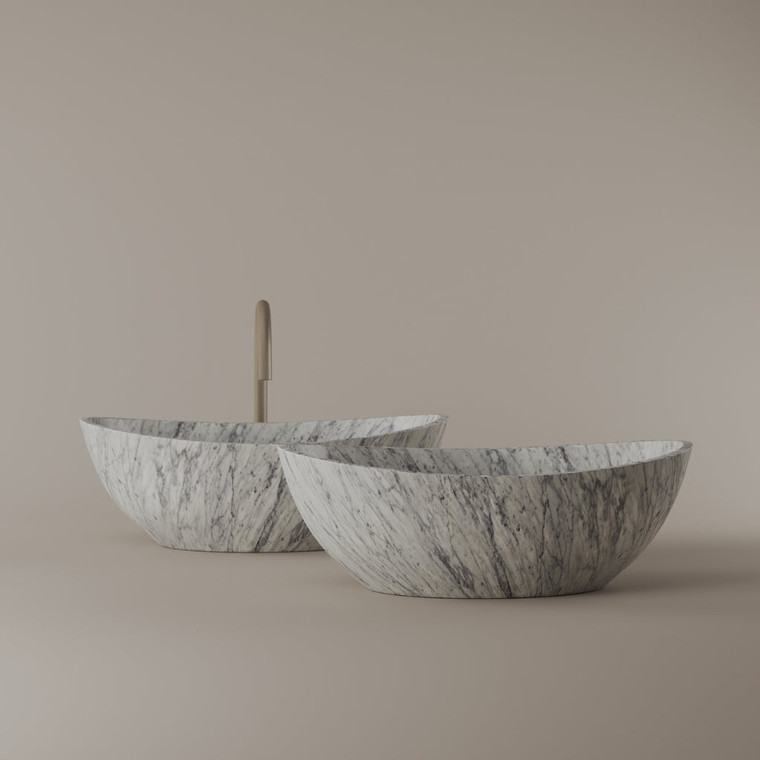 Tapered Marble Vessel Sink 21" x 14"