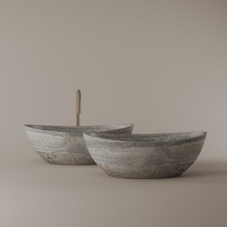 Tapered Marble Vessel Sink 21" x 14"
