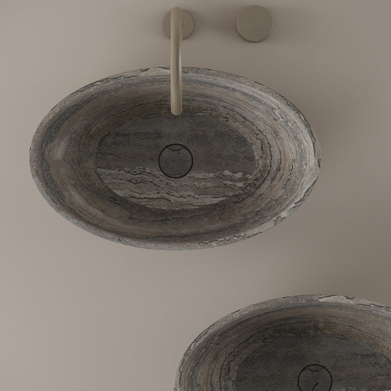 Tapered Marble Vessel Sink 21" x 14"