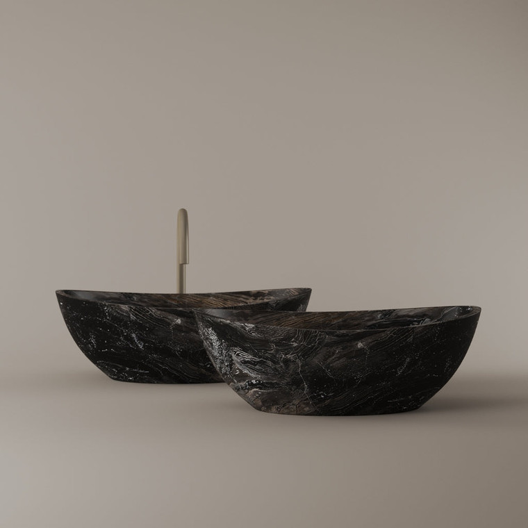 Tapered Marble Vessel Sink 21" x 14"