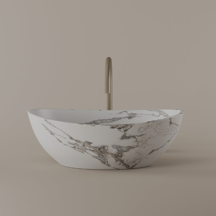 Tapered Marble Vessel Sink 21" x 14"
