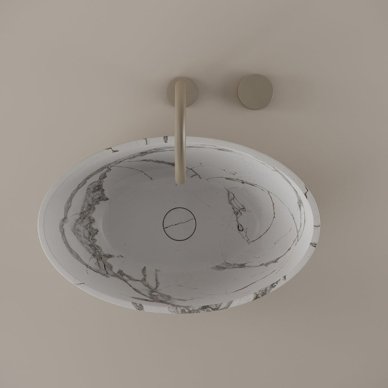 Tapered Marble Vessel Sink 21" x 14"