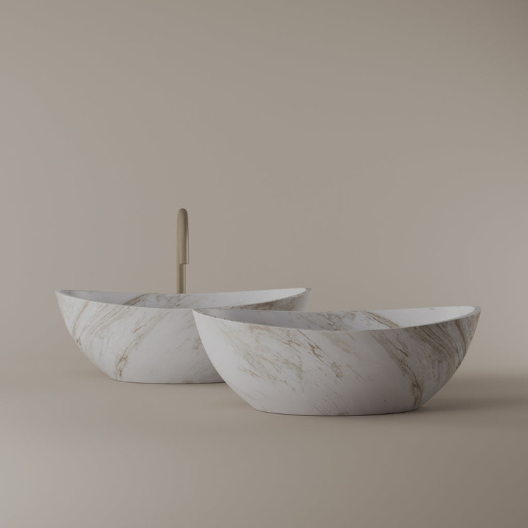 Tapered Marble Vessel Sink 21" x 14"