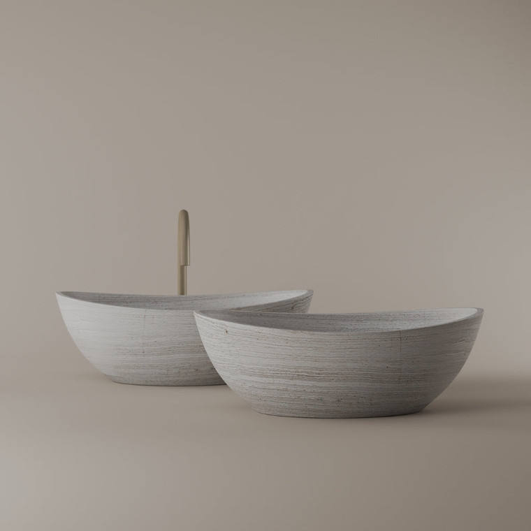 Tapered Marble Vessel Sink 21" x 14"
