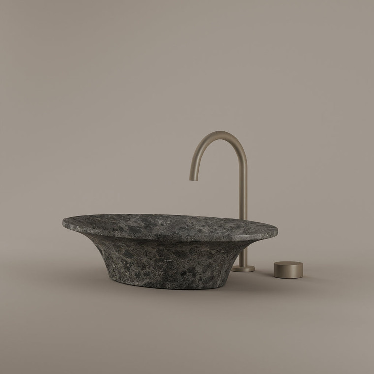 Flared Marble Vessel Sink 24" x 15"