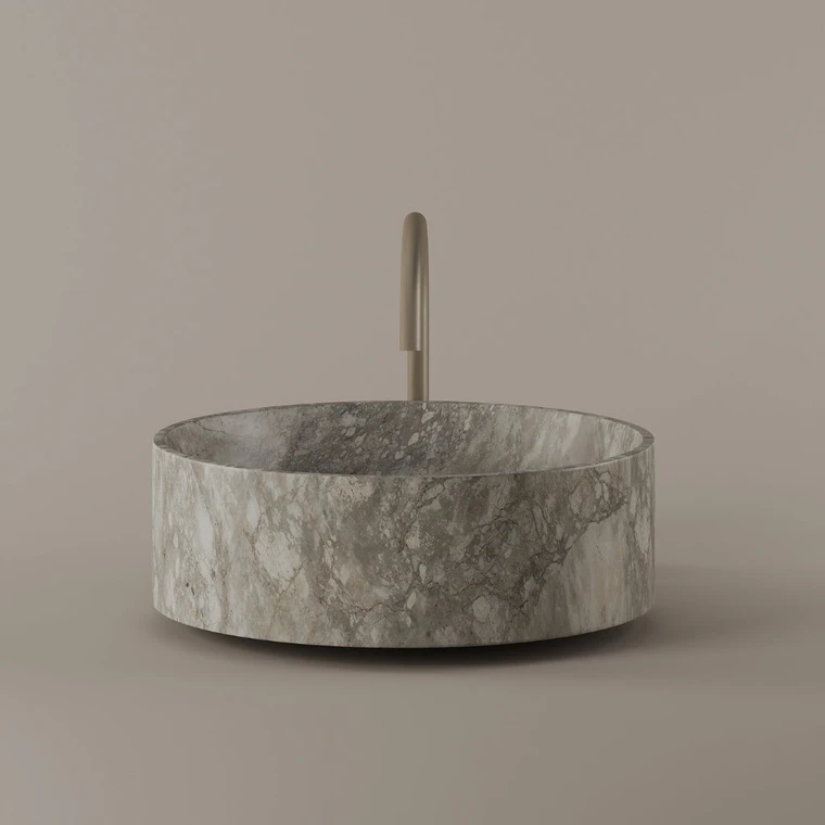 Round Marble Vessel Sink 18"