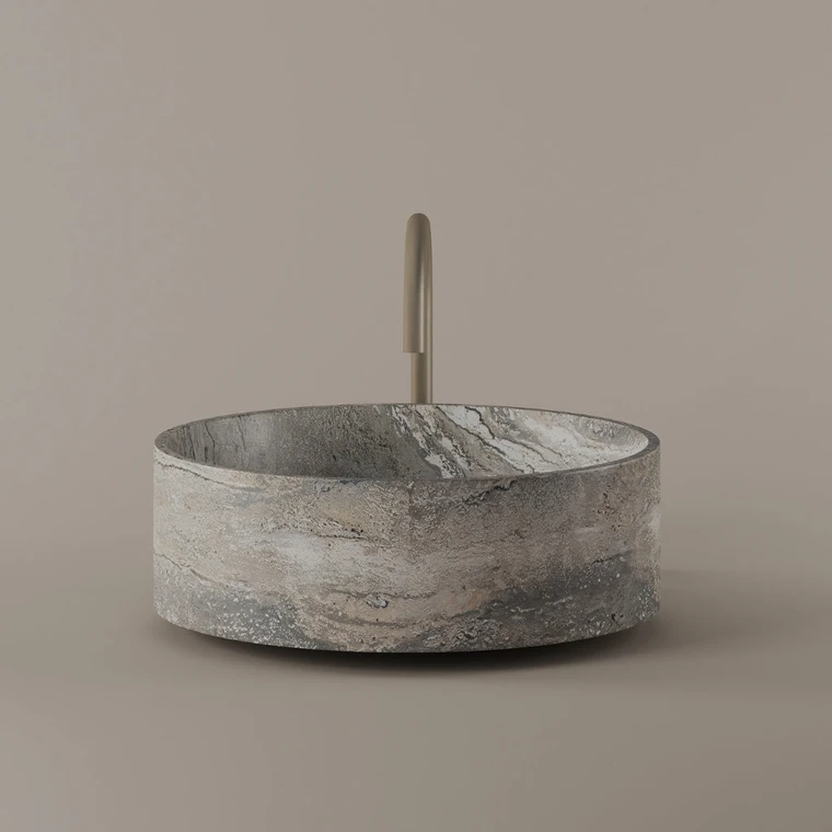 Round Marble Vessel Sink 18"