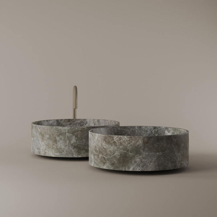 Round Marble Vessel Sink 18"