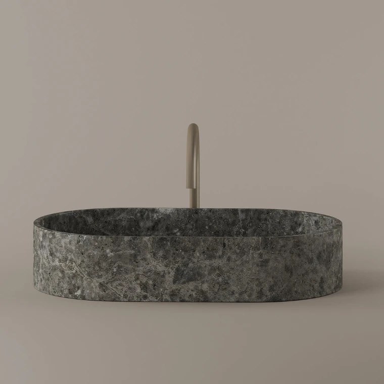Oval Marble Vessel Sink 24" x 14"