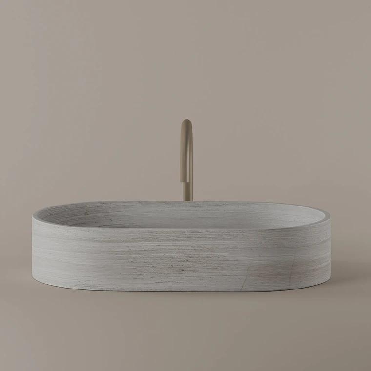 Oval Marble Vessel Sink 24" x 14"