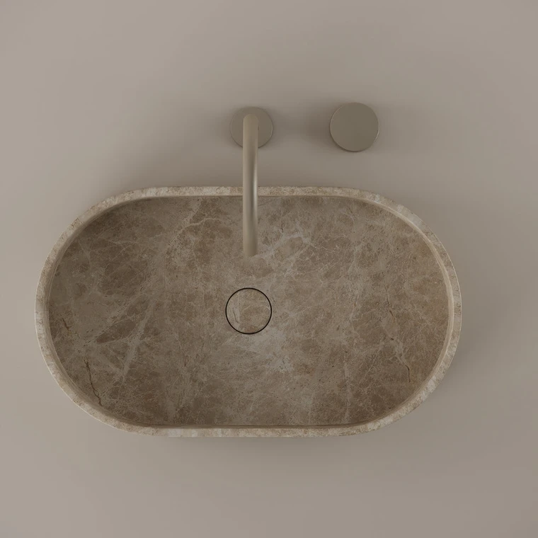 Oval Marble Vessel Sink 24" x 14"
