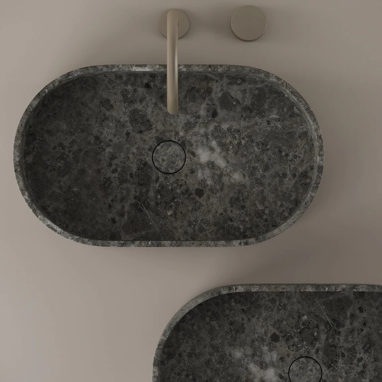 Oval Marble Vessel Sink 24" x 14"