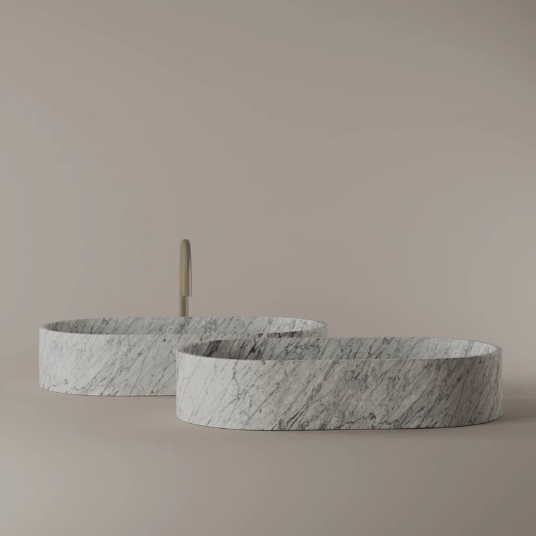 Oval Marble Vessel Sink 24" x 14"