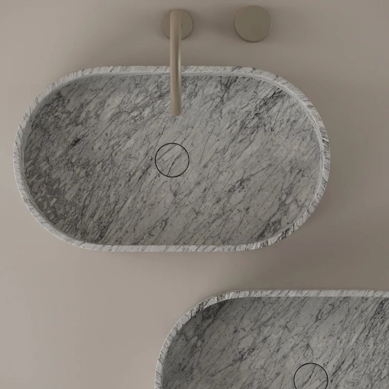 Oval Marble Vessel Sink 24" x 14"