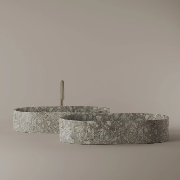 Oval Marble Vessel Sink 24" x 14"