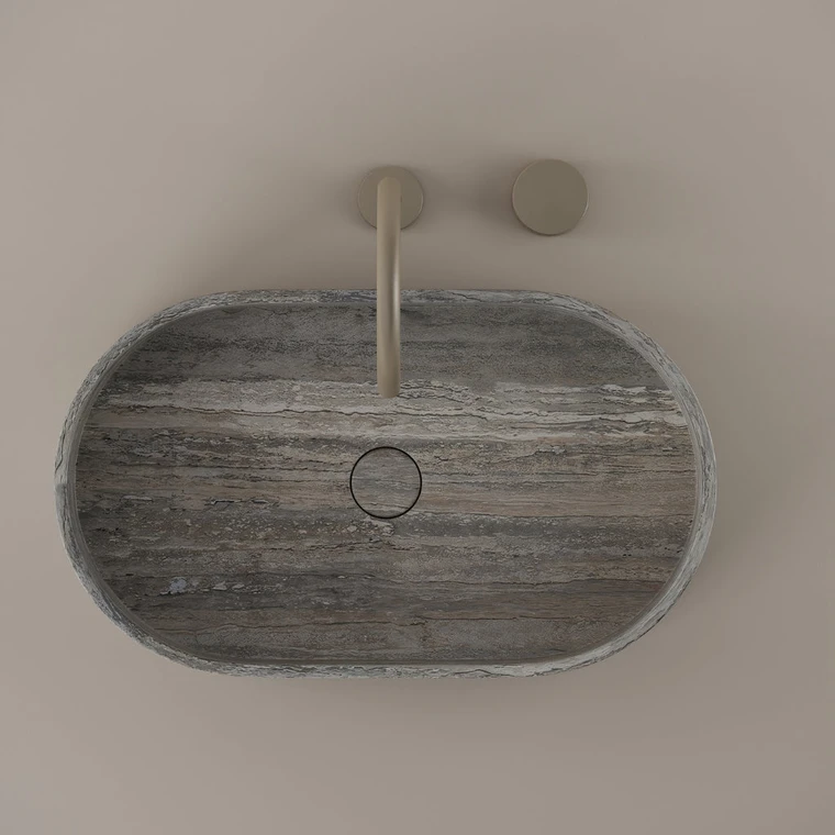 Oval Marble Vessel Sink 24" x 14"