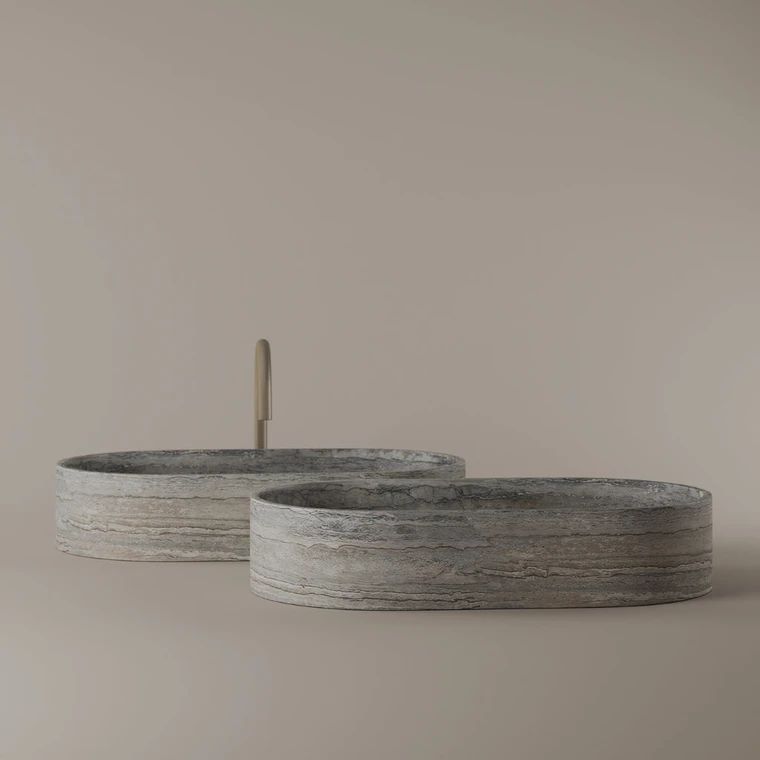 Oval Marble Vessel Sink 24" x 14"