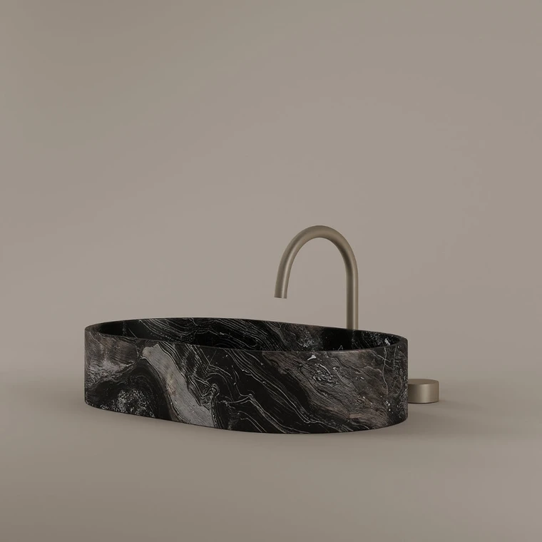 Oval Marble Vessel Sink 24" x 14"
