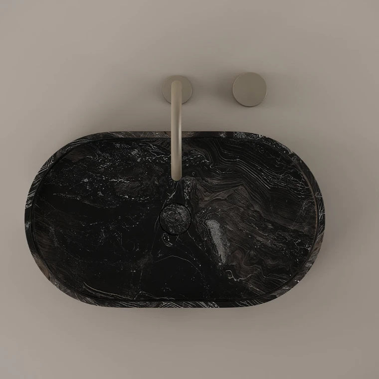 Oval Marble Vessel Sink 24" x 14"