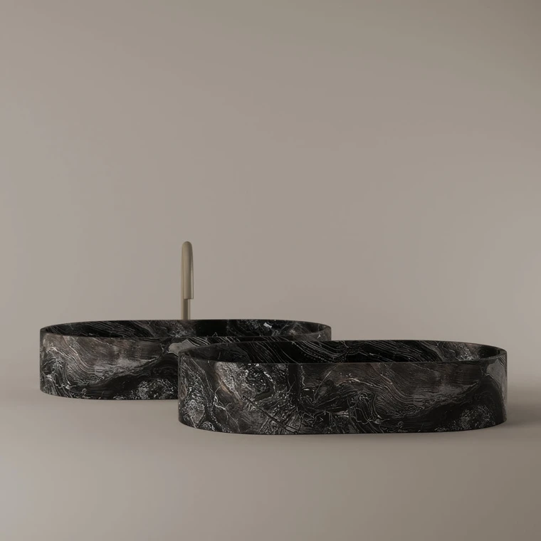 Oval Marble Vessel Sink 24" x 14"
