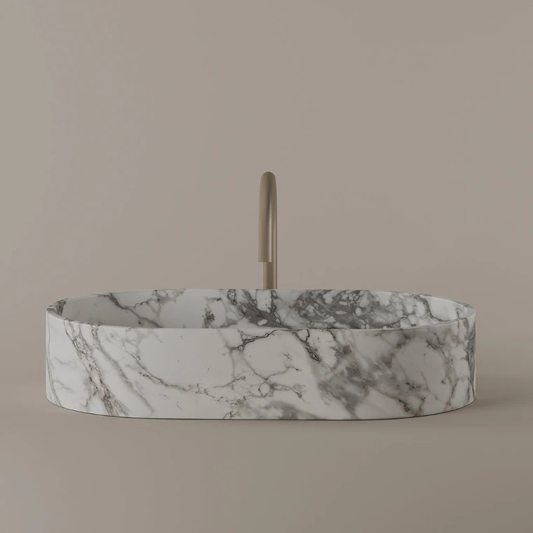 Oval Marble Vessel Sink 24" x 14"