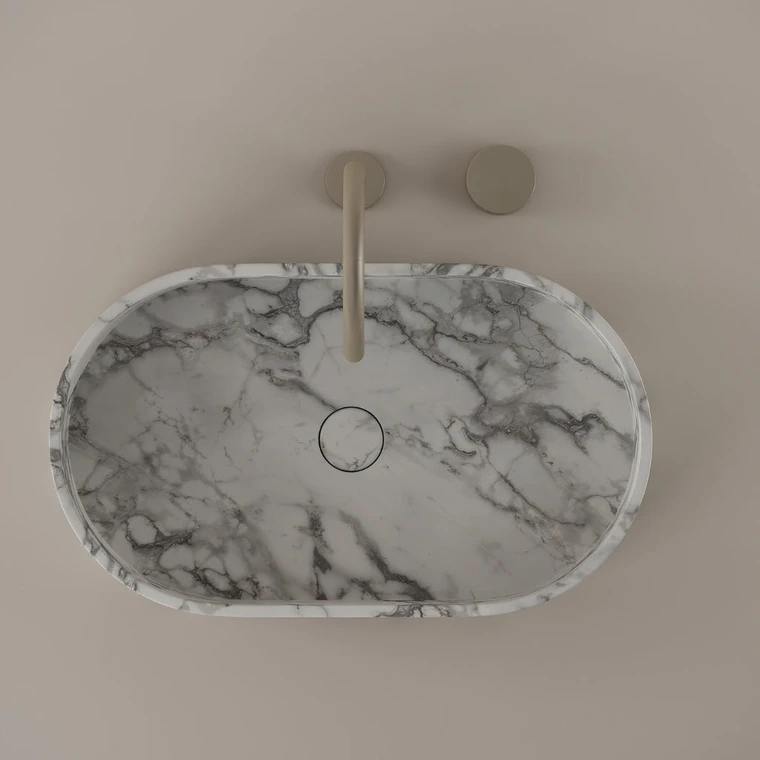 Oval Marble Vessel Sink 24" x 14"