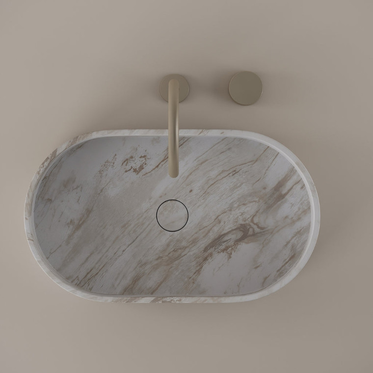 Oval Marble Vessel Sink 24" x 14"