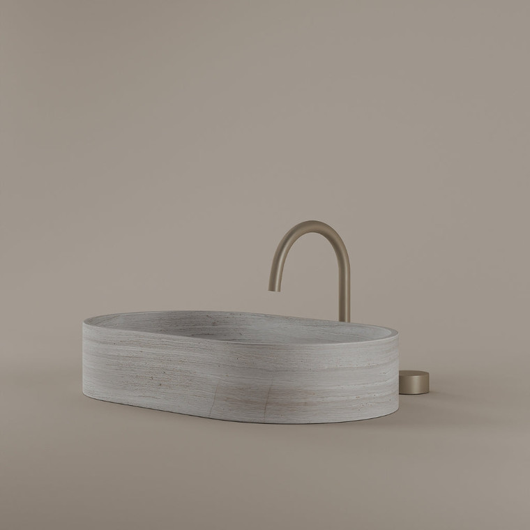 Oval Marble Vessel Sink 24" x 14"