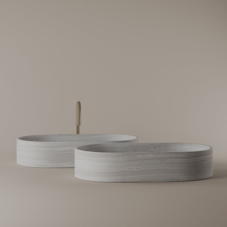 Oval Marble Vessel Sink 24" x 14"