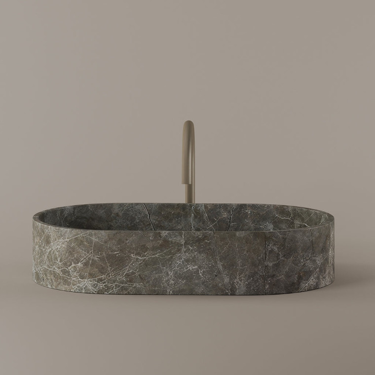 Oval Marble Vessel Sink 24" x 14"