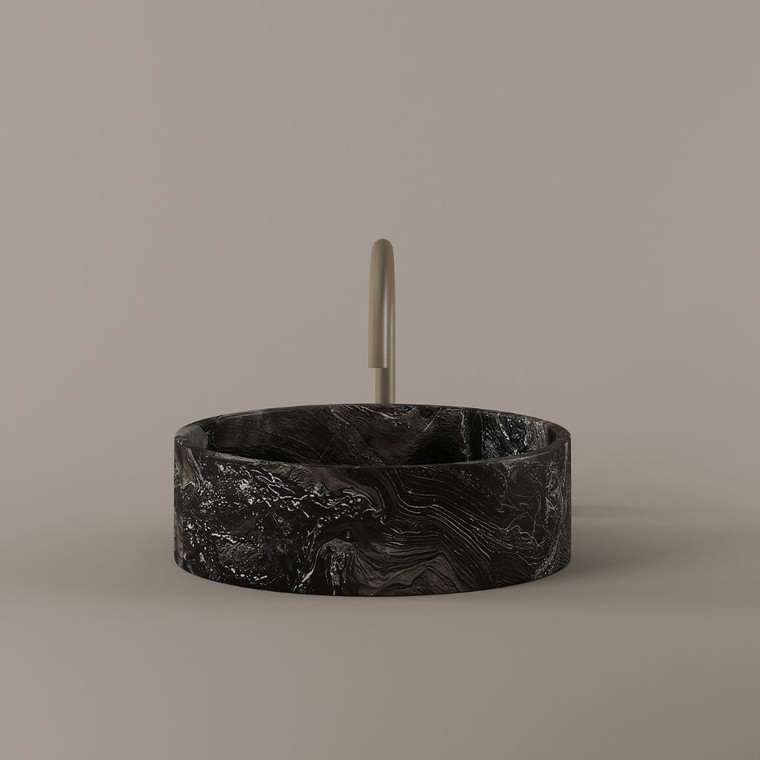 Round Marble Vessel Sink 15"