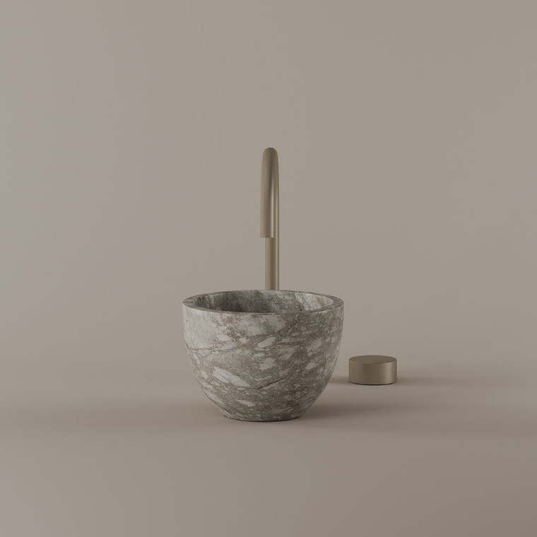 Round Marble Vessel Sink 9"