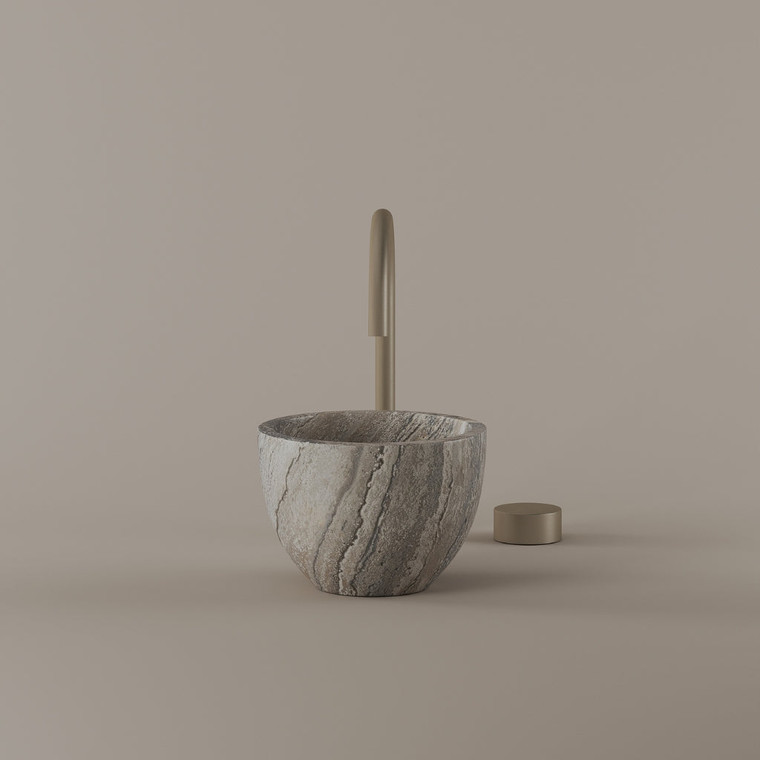 Round Marble Vessel Sink 9"