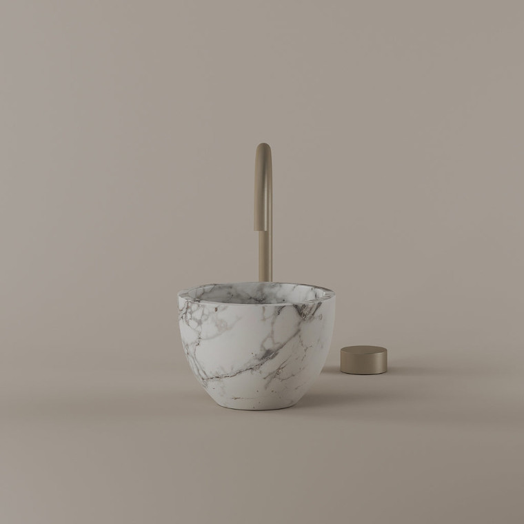 Round Marble Vessel Sink 9"