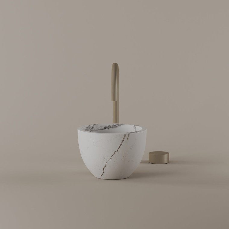 Round Marble Vessel Sink 9"
