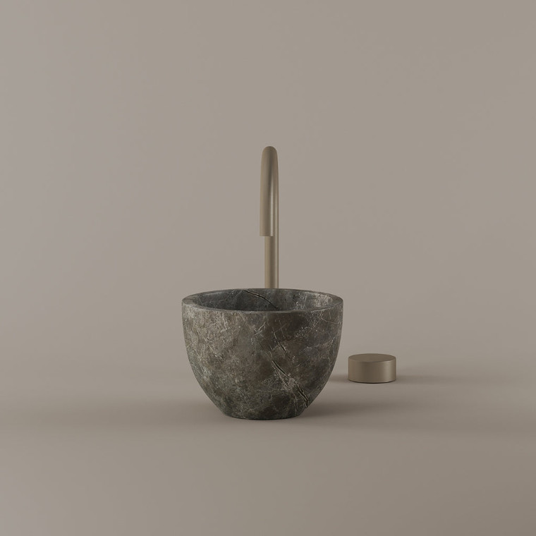 Round Marble Vessel Sink 9"