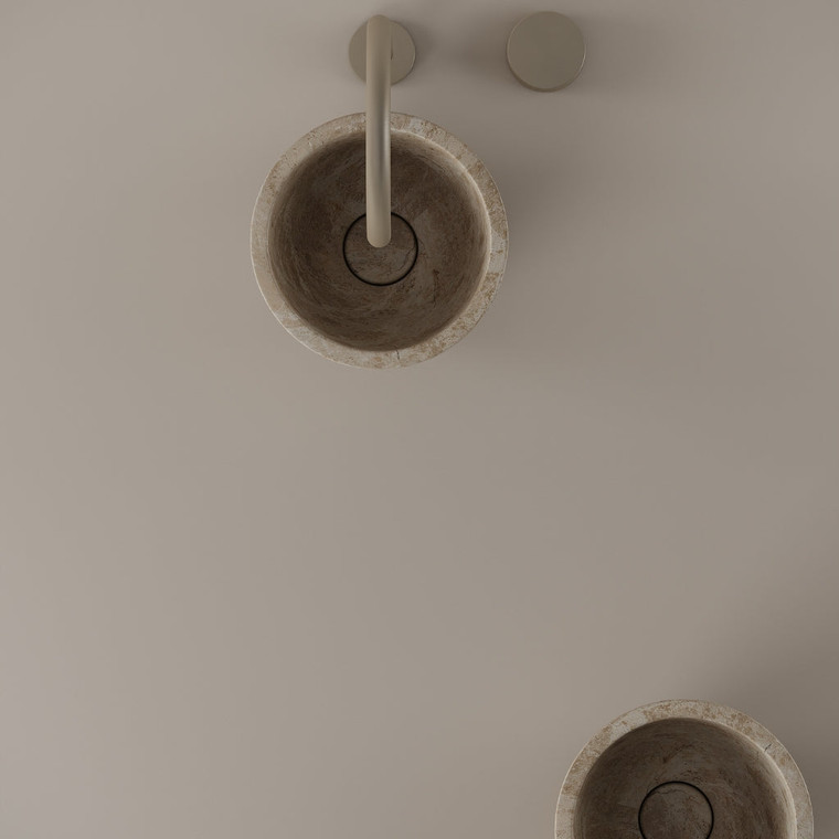 Round Marble Vessel Sink 9"