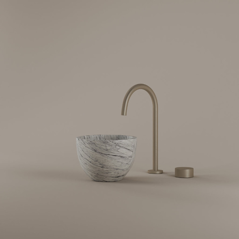 Round Marble Vessel Sink 9"